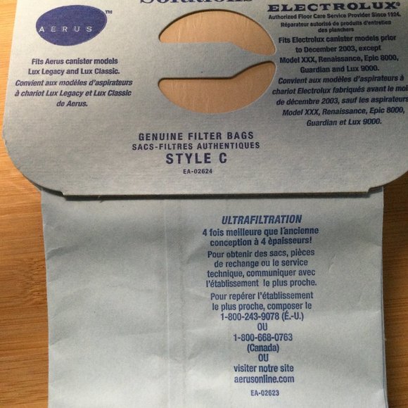 Electrolux Canister Style C 10 Vacuum Cleaner Bags + 6 After Filters - Picture 3 of 3